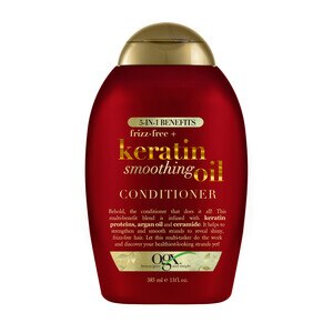 OGX Frizz-Free + Keratin Smoothing Oil Conditioner, 5 in 1, for Frizzy Hair, Shiny Hair, 13 OZ