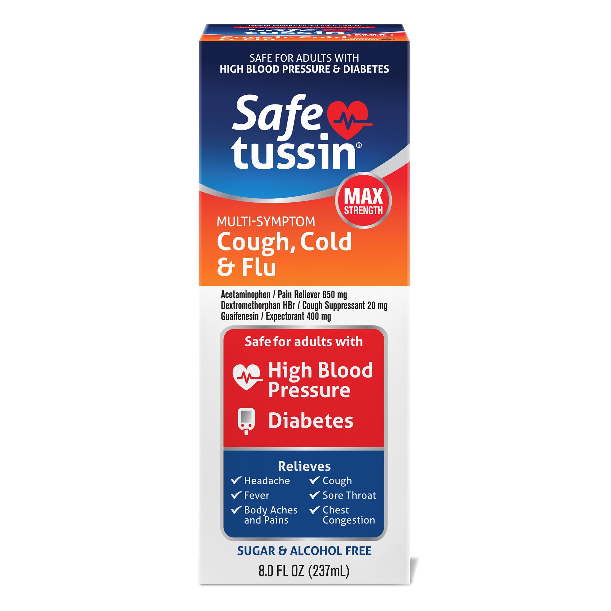 Safetussin Multi Symptom Liquid, 8 OZ