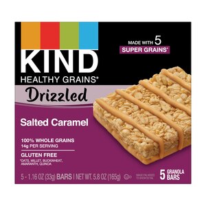 KIND HEALTHY GRAIN DRIZZLED BAR, CARAMEL, 5CT