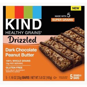 KIND nacks Granola Bar, Drizzled Dark Chocolate Peanut Butter, 5ct, 5.8 oz
