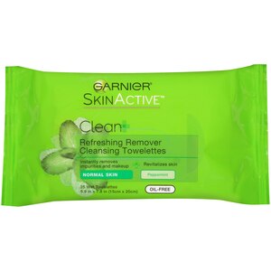 Garnier SkinActive Clean+ Refreshing Remover Cleansing Towelettes, 25/Pack
