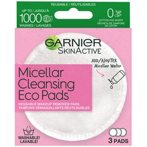 Garnier SkinActive Micellar Cleansing Eco Pads, Reusable, 3CT