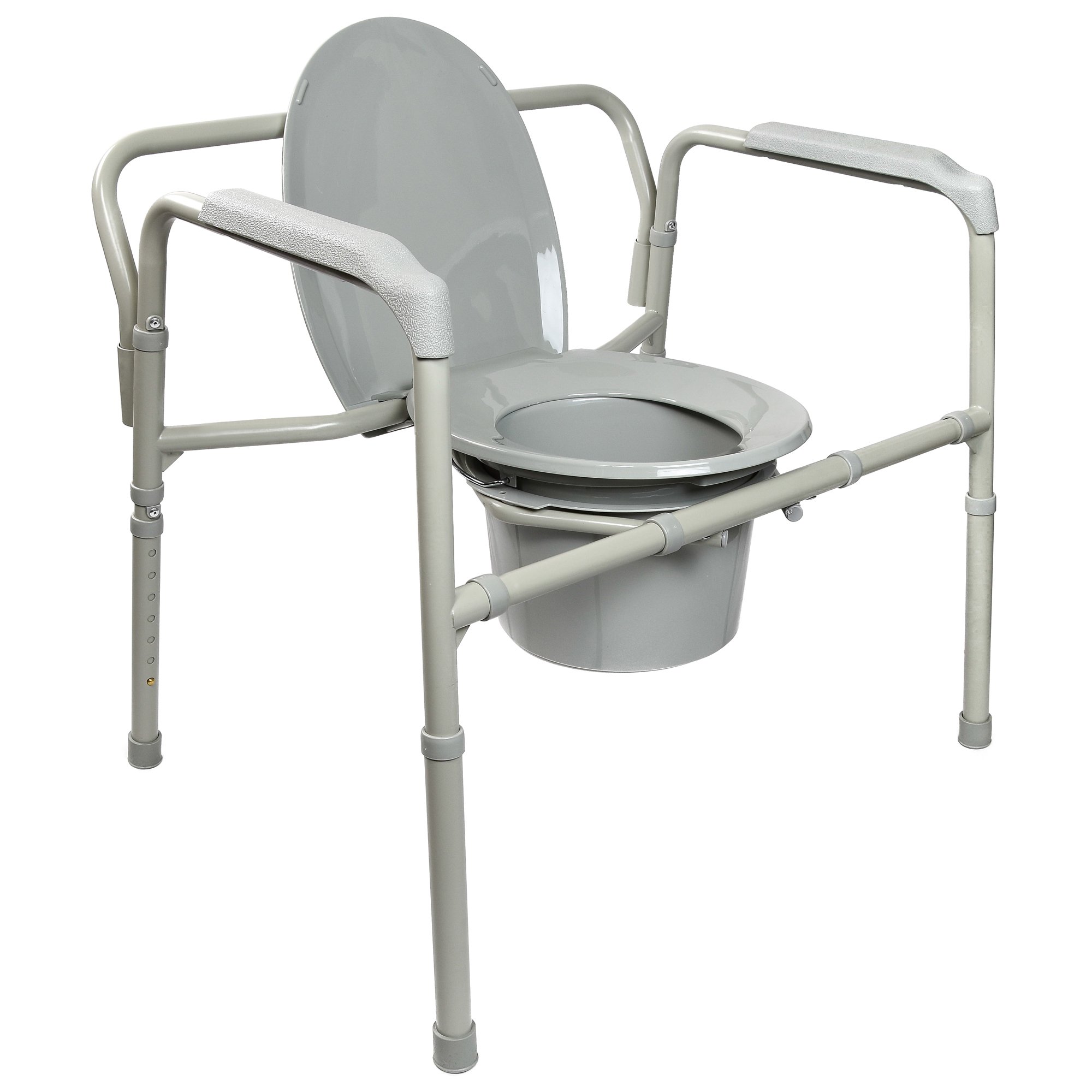 McKesson Commode Chair 13-3/4 Inch Seat Width 650 lbs. Weight Capacity, Gray
