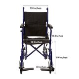 McKesson Lightweight Transport Chair, 19 Inch Seat Width, 300 lbs. Weight Capacity, thumbnail image 5 of 6
