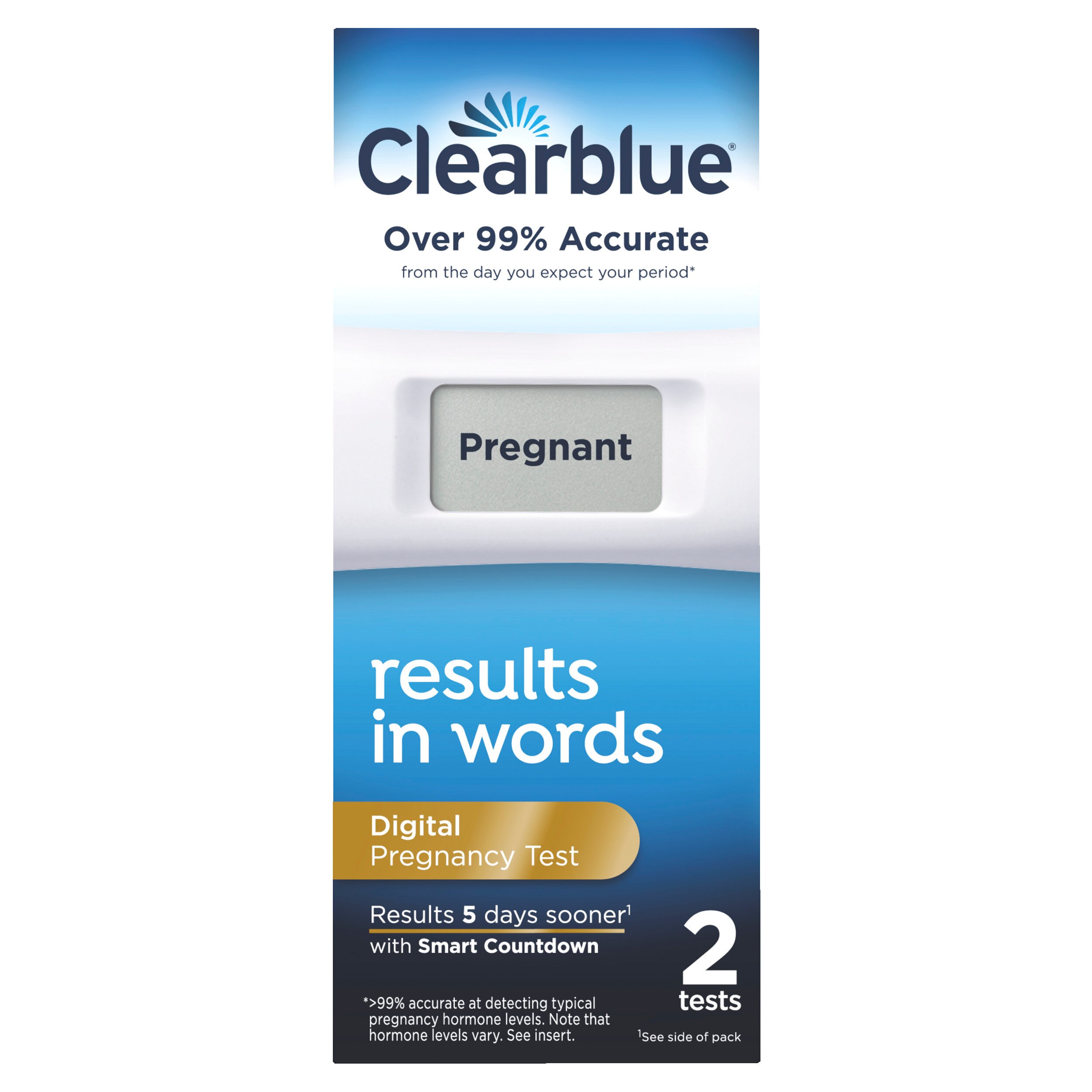 Clearblue Digital Pregnancy Test with Smart Countdown, 2CT