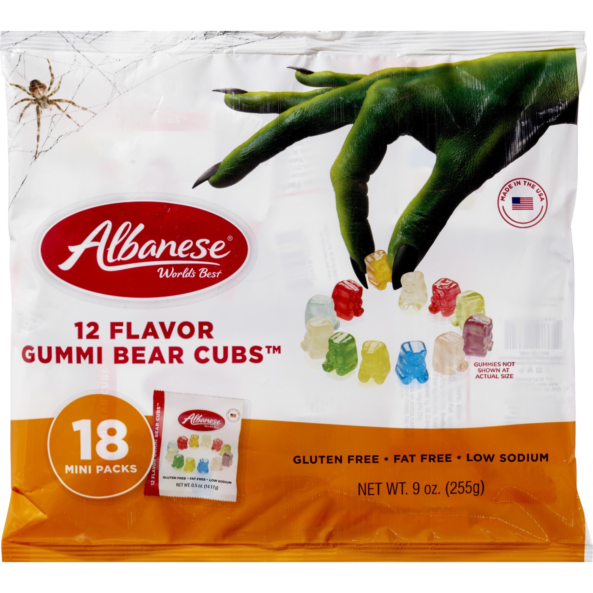 Albanese, Halloween 12 Flavor Gummi Bear Cubs, Mini Packs, 18 ct, 9 oz