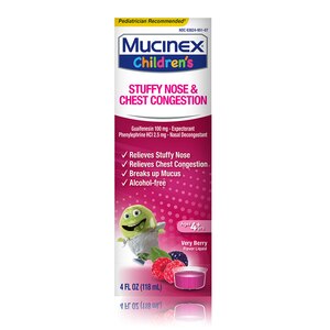 Mucinex Children's Stuffy Nose and Cold Liquid Mixed Berry, 4 OZ