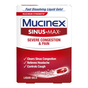 Mucinex Sinus-Max Severe Congestion & Pain Liquid Gels, 16 CT