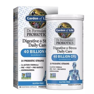 Garden of Life Probiotics Digestive & Stress Daily Care Capsules, 30 CT