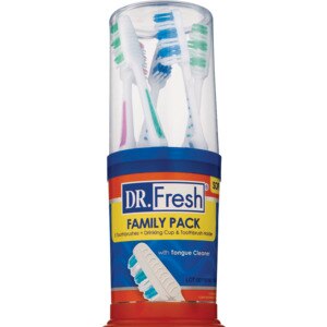 Dr. Fresh Velocity Family Pack, 5 Toothbrushes Plus Drinking Cup & Toothbrush Holder