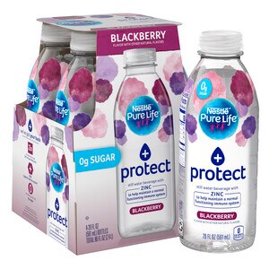 Pure Life + Protect Blackberry Flavored Water with Zinc, 4 ct, 20 oz