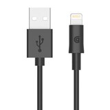 Griffin Extra Long USB-A to Lightning Cable, Black, 10 ft, thumbnail image 1 of 3