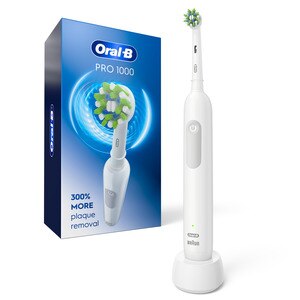 Oral-B PRO 1000 CrossAction Electric Toothbrush, White, Powered by Braun, 1/Pack