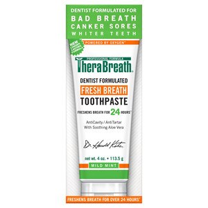 TheraBreath Fresh Breath Anticavity Toothpaste with Soothing Aloe Vera, Mild Mint