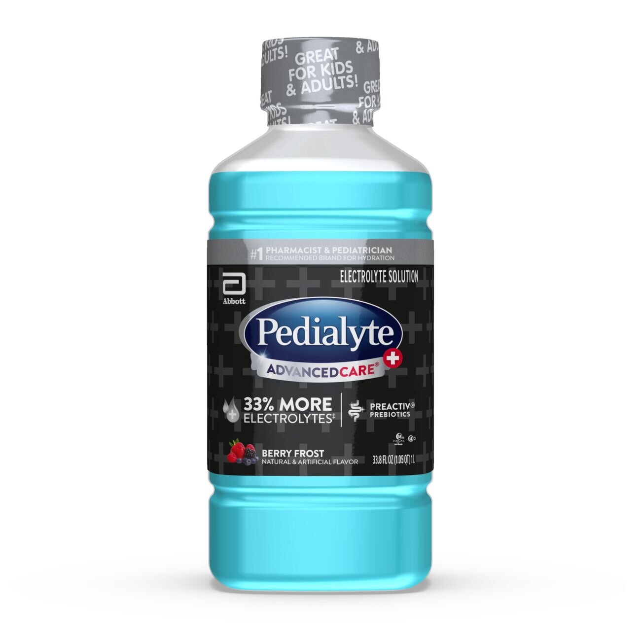 Pedialyte AdvancedCare Plus Electrolyte Solution, Berry Frost, 33.8 OZ