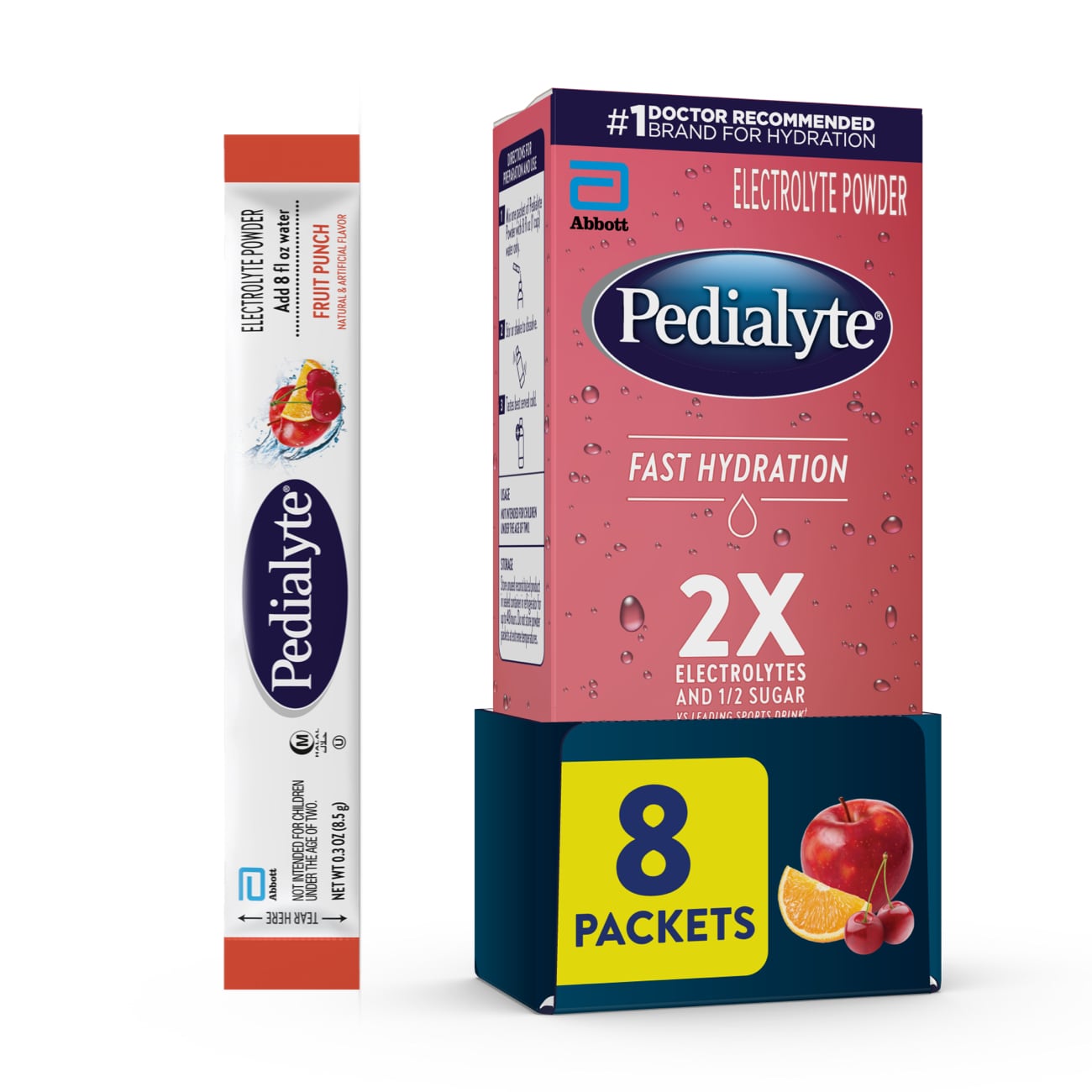 Pedialyte Fast Hydration Powder Packets, 8 CT