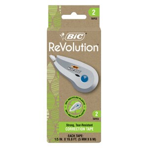 BIC ReVolution Wite-Out EZ Correct Correction Tape, White, 2 ct