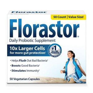 Florastor Daily Probiotic Supplement Vegetarian Capsules, 50 CT