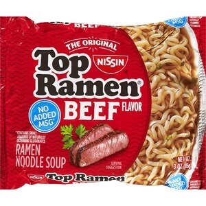 Nissin Top Ramen Oodles Of Noodles, Beef Flavor, 3 oz