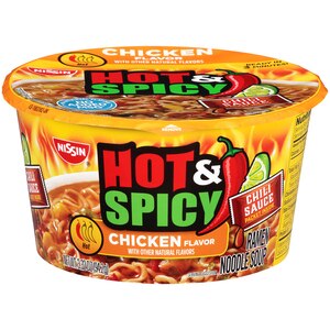 Nissin Hot & Spicy Chicken Flavor Ramen Noodle Soup, 3.32 oz