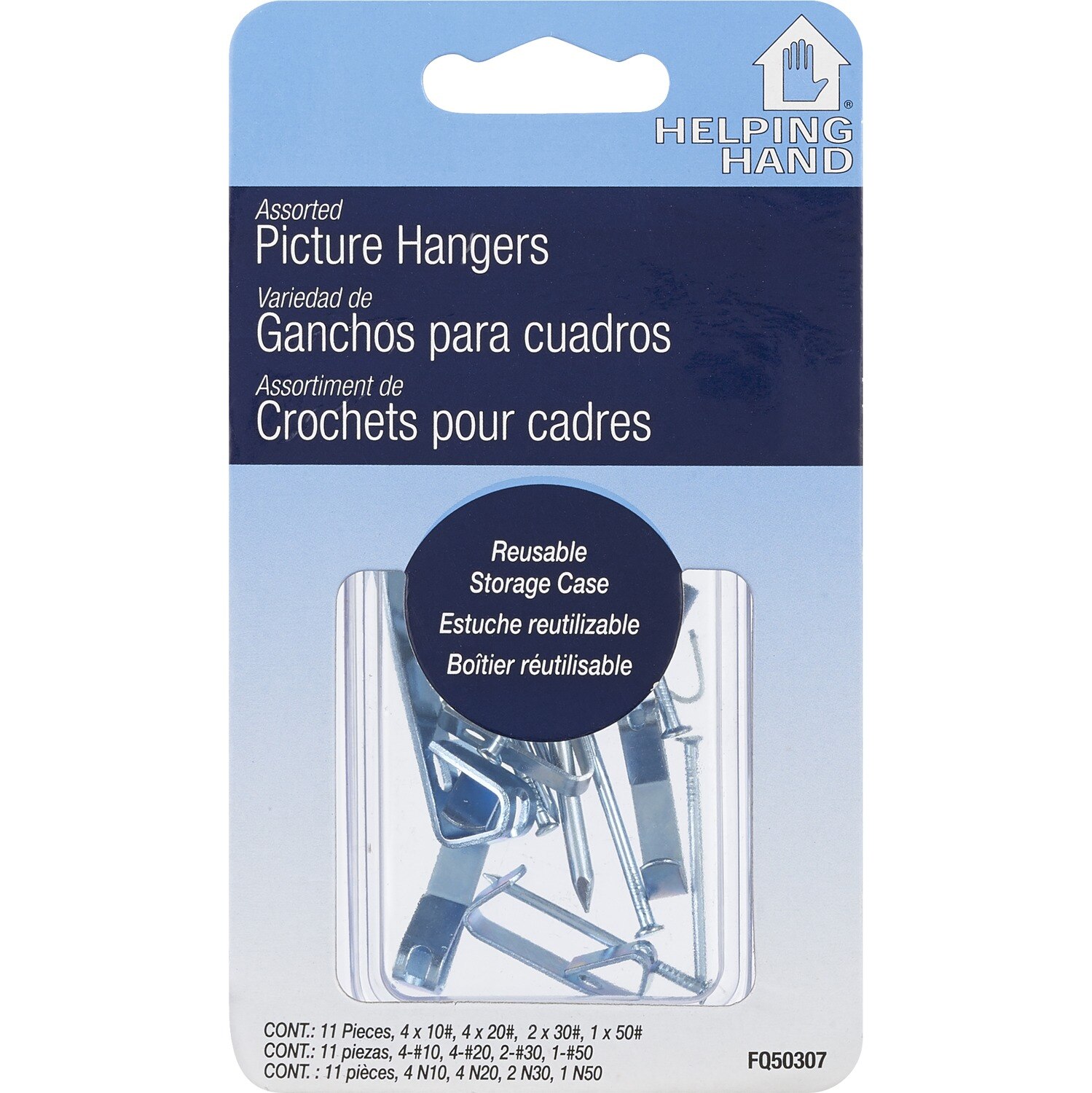 Helping Hand 16-Piece Picture Hangers, Assorted Sizes