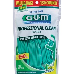 Sunstar Gum Professional Clean Flosser Fresh Mint, 150CT