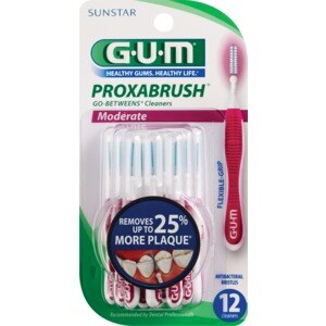 Gum Proxabrush Go-Betweens Refills Cleaners, Moderate