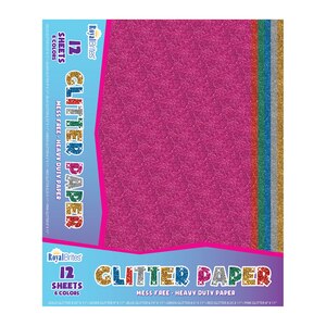 Royal Brites Glitter Paper Assorted Colors, 9.25"" x 11"", 12 CT