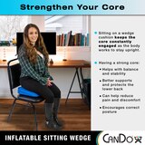 CanDo Inflatable Sitting Wedge, Adult Size, 15"x15", thumbnail image 2 of 4