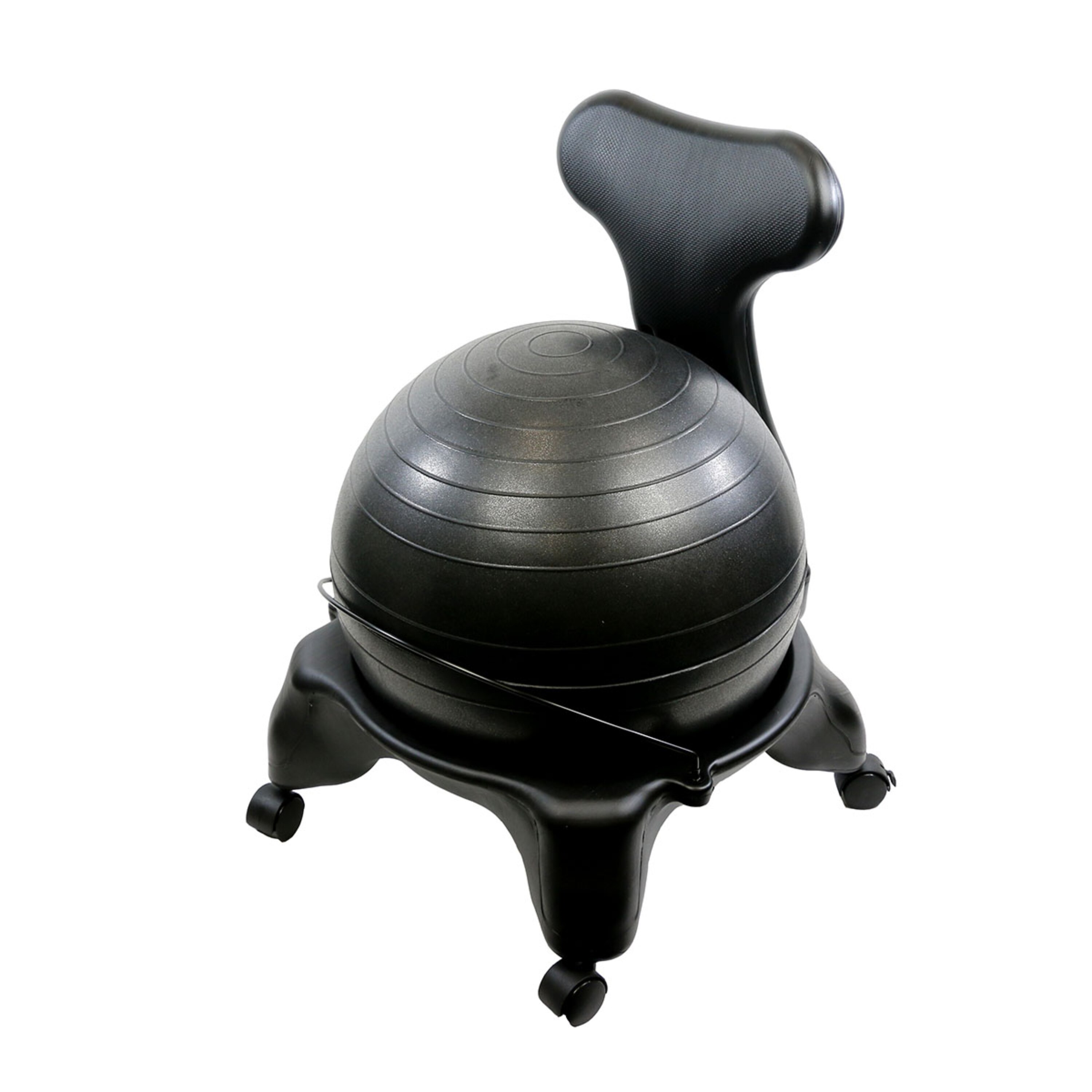 CanDo Plastic Ball Chair, Adult, 22"", Black
