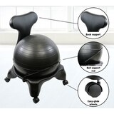 CanDo Plastic Ball Chair, Adult, 22", Black, thumbnail image 3 of 4