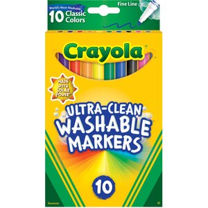 Crayola Ultra Clean Washable Fineline Marker, 10 CT