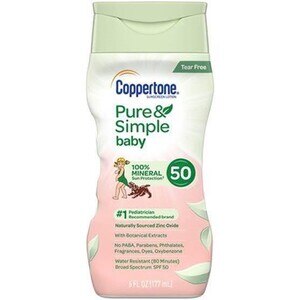 Coppertone Pure and Simple Baby Sunscreen SPF 50, 5 FL OZ