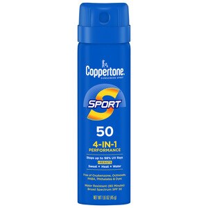 Coppertone Sport Broad Spectrum Sunscreen Spray, Water Resistant, SPF 50, 1.6 OZ