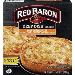 Red Baron Deep Dish Singles Four Cheese Pizzas, 2 CT