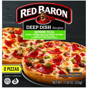 Red Baron Deep Dish Singles Pizza, 2 CT