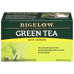 Bigelow Green Tea with Lemon Tea Bags, 20 ct, 0.91 oz