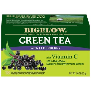 Bigelow Green with Elderberry plus Vitamin C Tea Bags, 18 ct, 0.9 oz