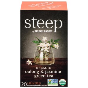 Steep by Bigelow Organic Oolong & Jasmine Green Tea, 20 ct, 1.28 oz