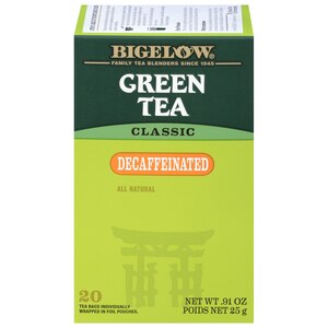 Bigelow Green Tea Bags, Decaffeinated, 20 ct, 0.91 oz