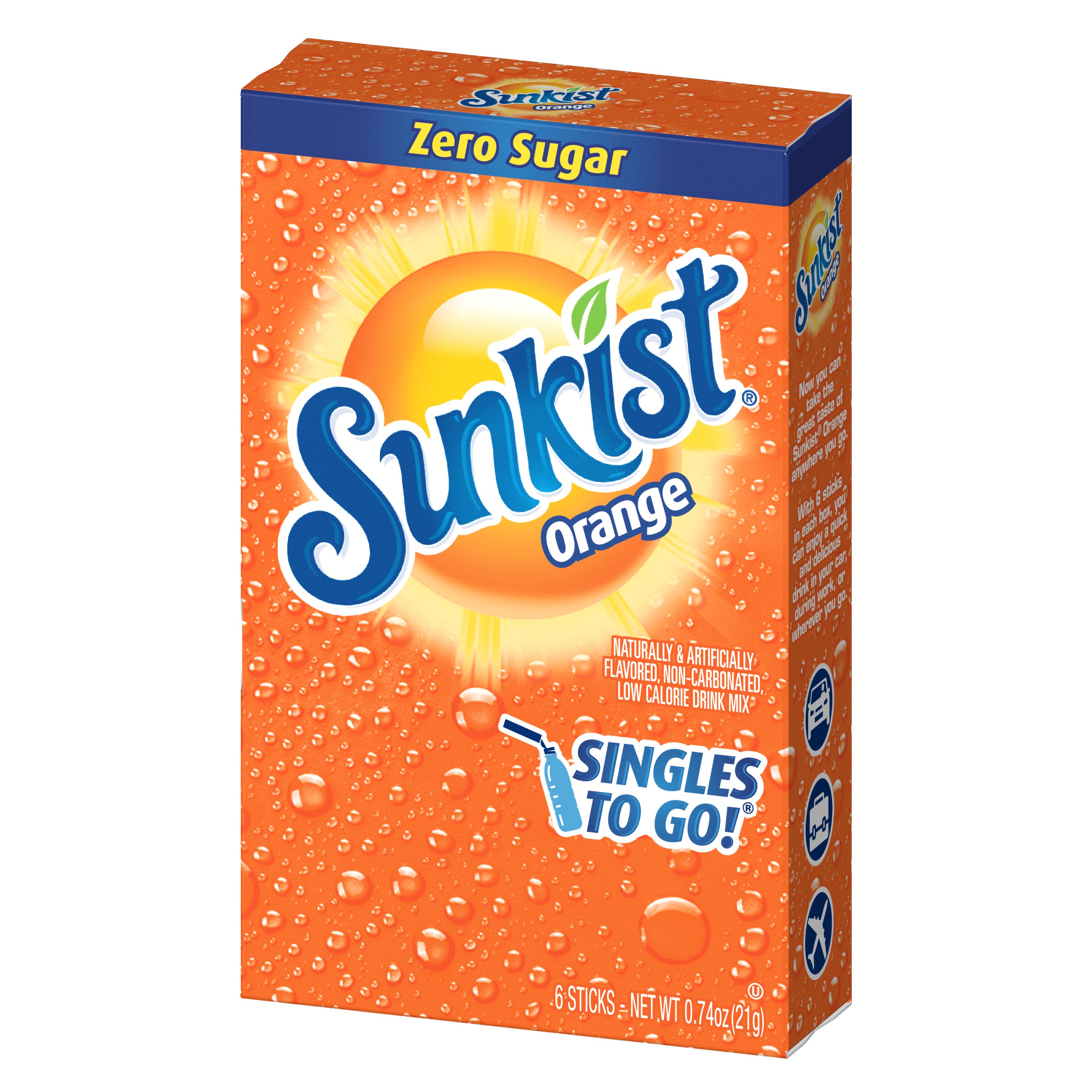 Sunkist Soda Orange Powdered Drink Mix, 6 ct