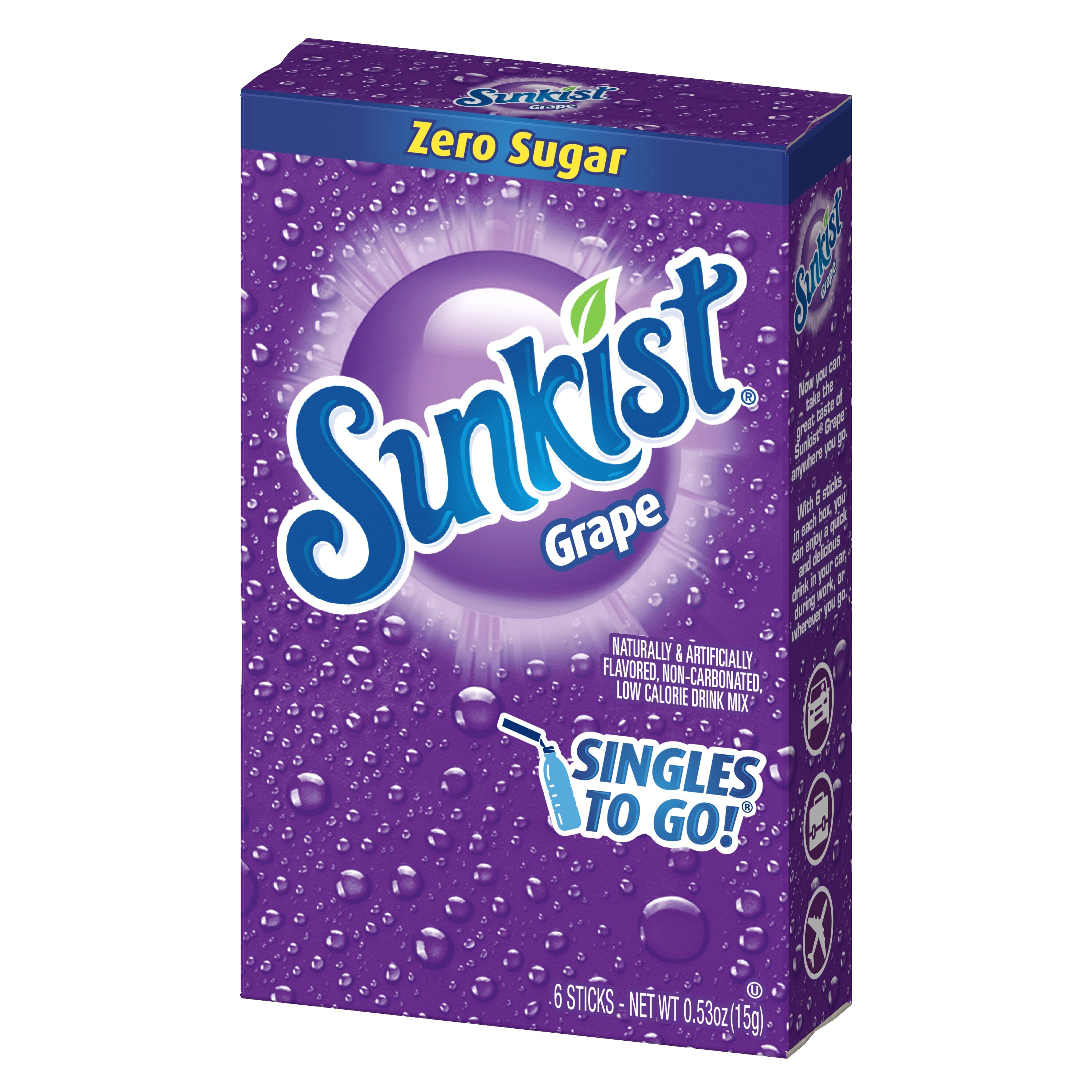 Sunkist Soda Grape Powdered Drink Mix, 6 ct