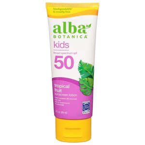 Alba Botanica Broad Spectrum Kids Sunscreen, Tropical Fruit, SPF 50