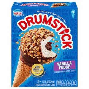 Drumstick Vanilla Fudge Sundae Cone, 4 Count