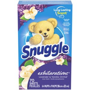 Snuggle Exhilarations Fabric Softener Sheets, Lavender & Vanilla Orchid, 70 ct