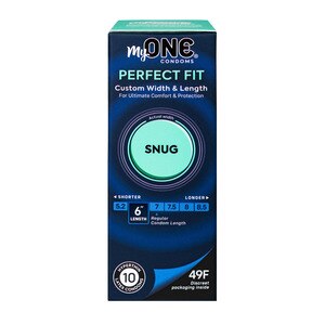 MyONE Custom Fit, SNUG Condoms FitCode 49F, 10 CT