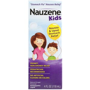 Nauzene Kids Upset Stomach and Nausea Relief Liquid, Grape, 4 OZ