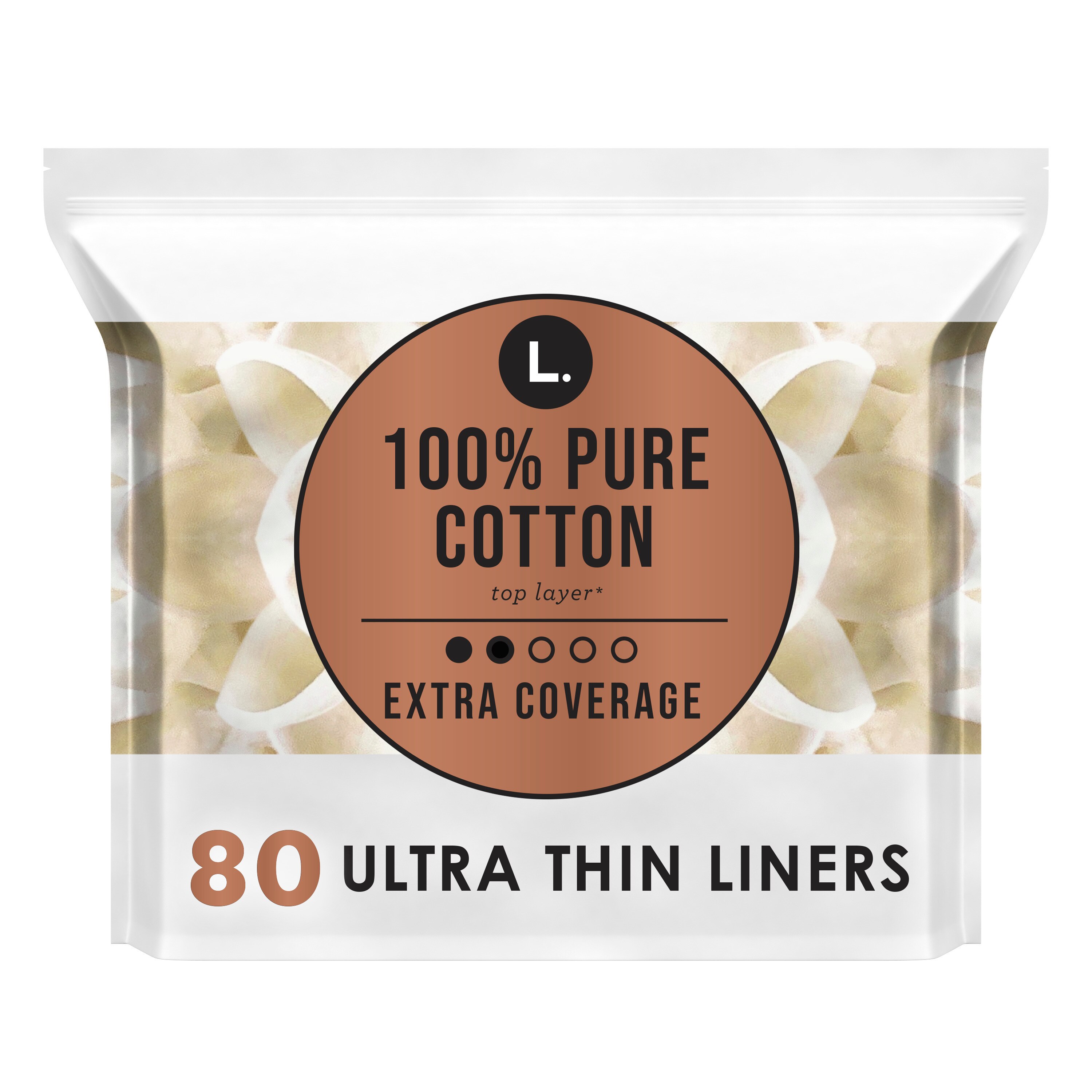 L. Organic Ultra Thin Panty Liners, Extra Long, 80 CT