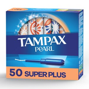 Tampax Pearl Tampons with LeakGuard Braid, Unscented, Super Plus