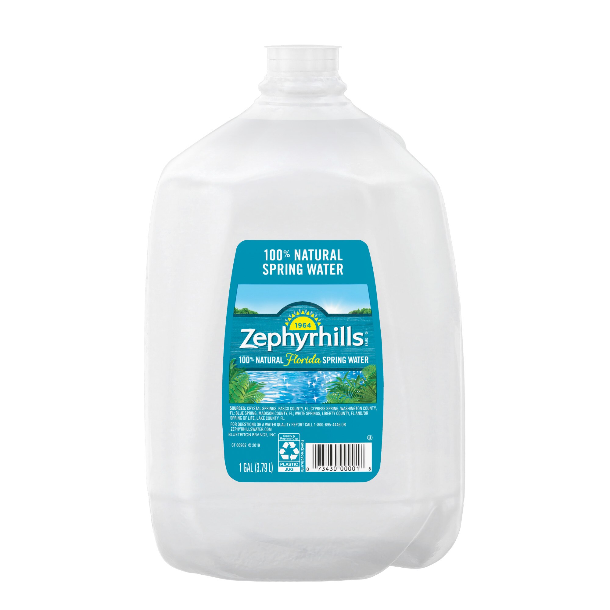 Zephyrhills 100% Natural Florida Spring Water, 128 OZ